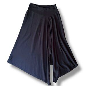 Barbara Lesser Womens Skirt Sz Medium Black Cotton Asymmetric Lagenlook Boho